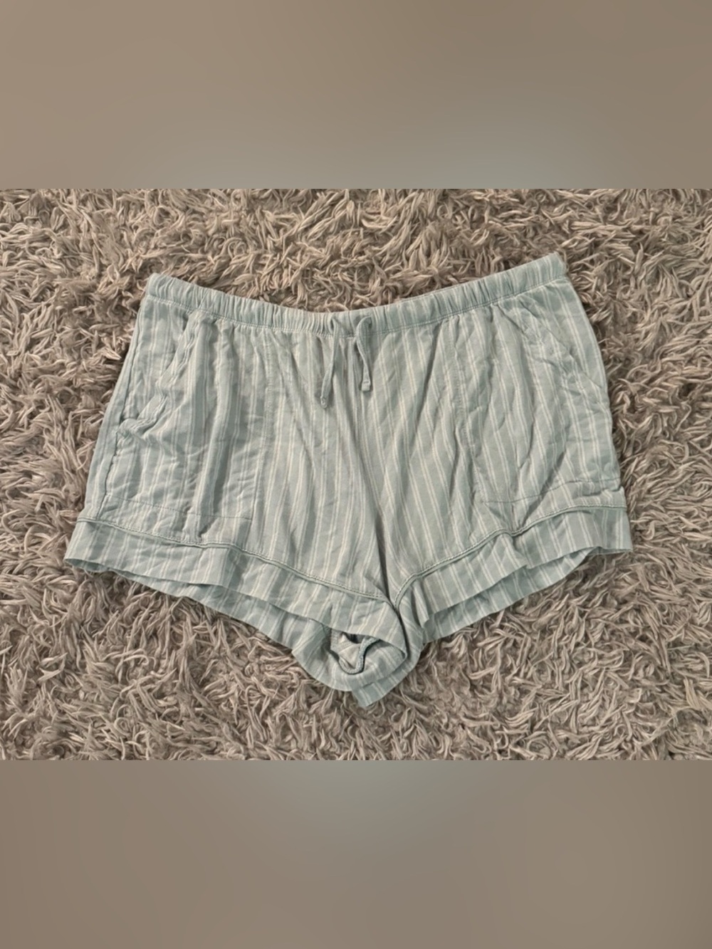 Auden Light Blue and White Pajama Shorts